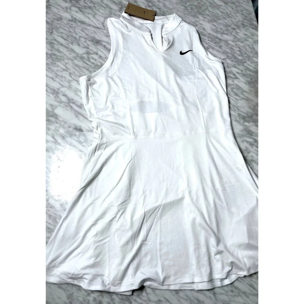 Nike NikeCourt Dri-FIT Victory Tennis Dress DV3490-100 White Women’s Size Large